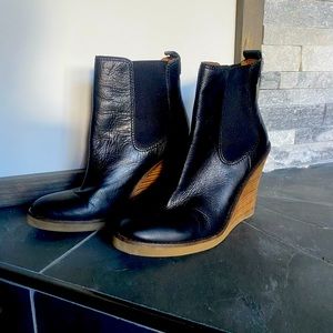 Lucky Brand Wedge Leather Booties